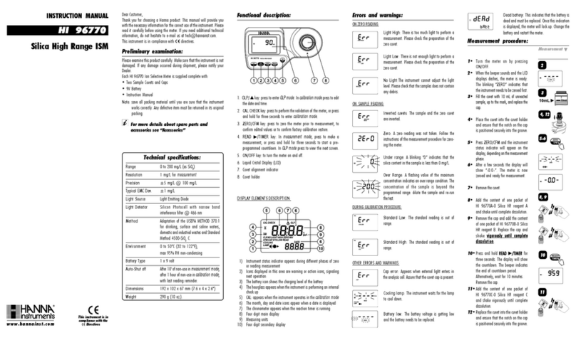 Hanna Instruments HI 96770 User manual