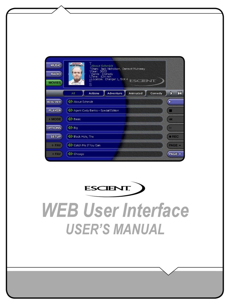 Escient Web User Interface user manual
