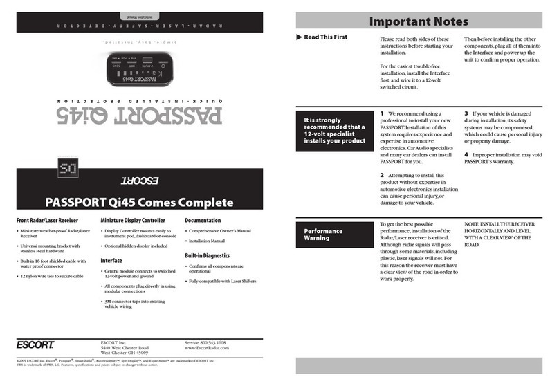 Escort PASSPORT Qi45 installation manual