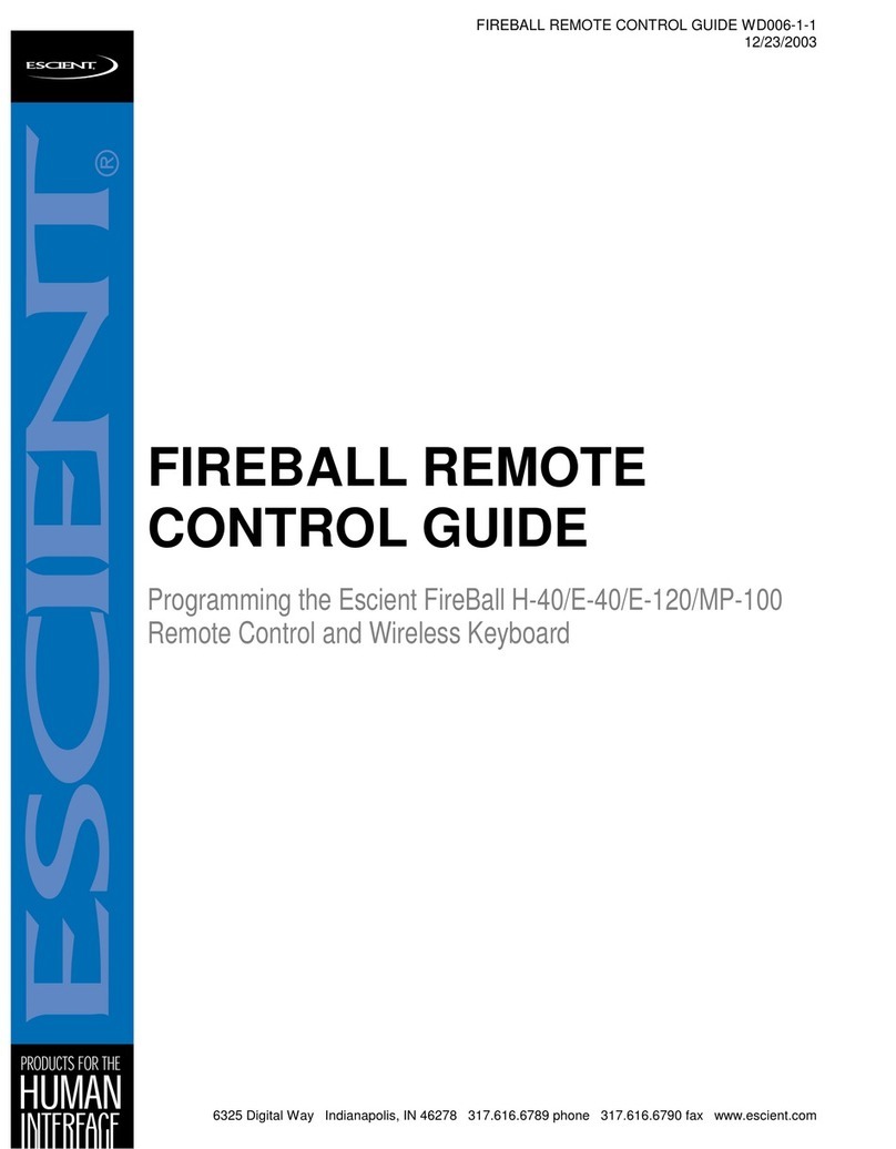 Escient FireBall E-120 Use and maintenance manual