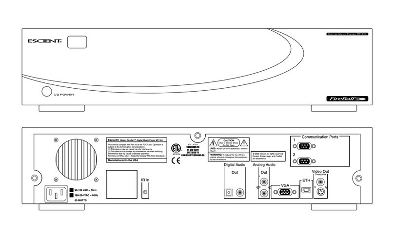 Escient FireBall MP-100 Service manual