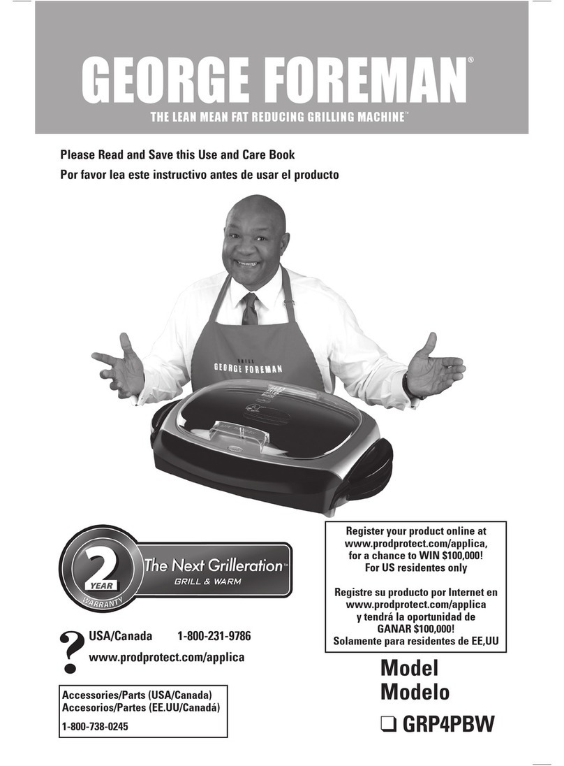 George Foreman The Next Grilleration GRP4PBW Installation instructions