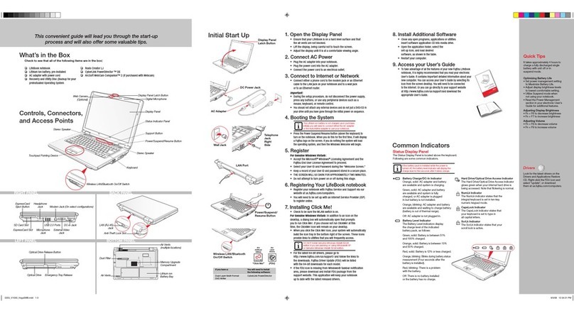 Fujitsu Lifebook V1030 Guide User manual Fujitsu Lifebook V1030 Guide User manual