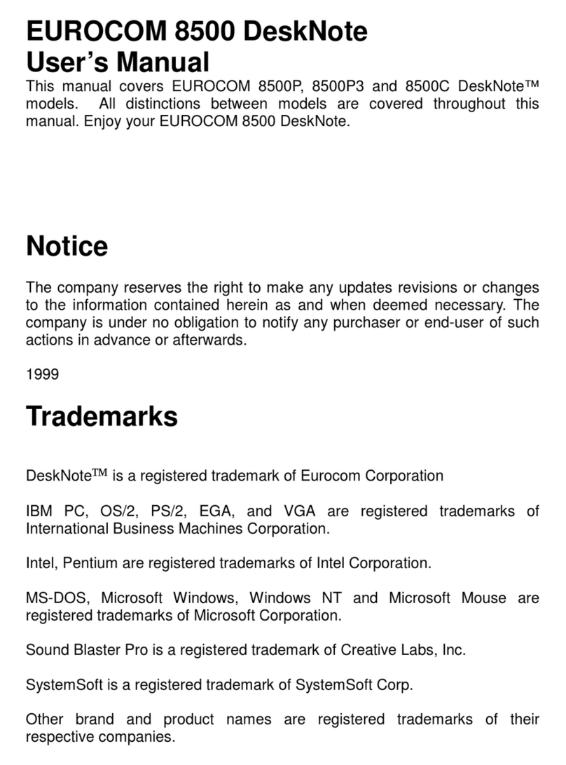 EUROCOM 8500-C DeskNote User manual