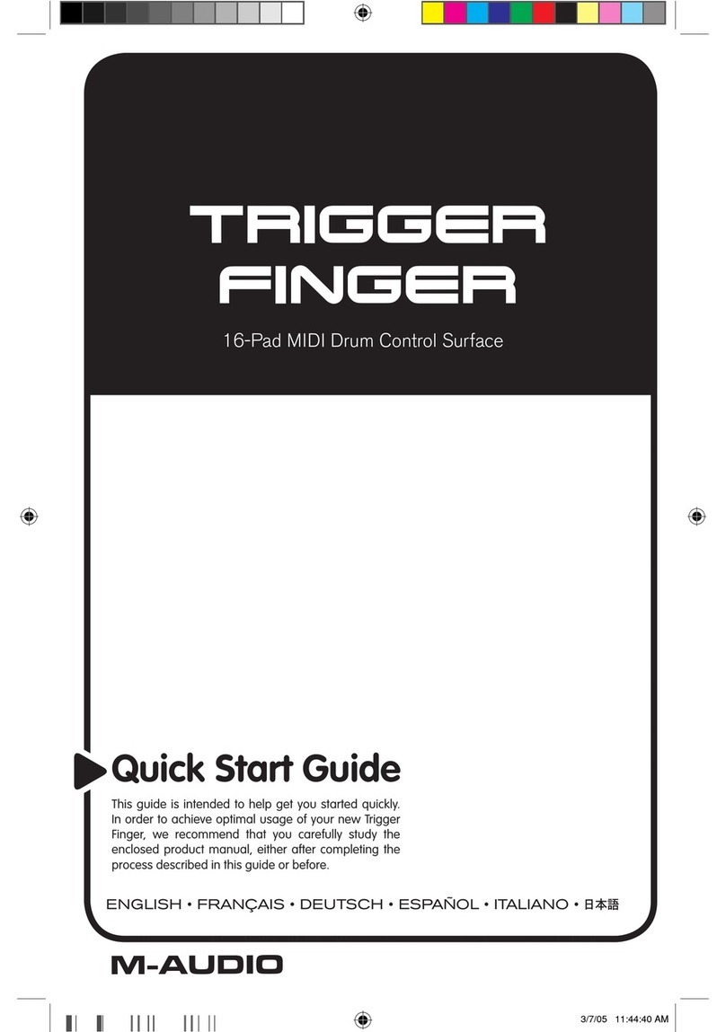 M-Audio TRIGGERFINGER quick start guide