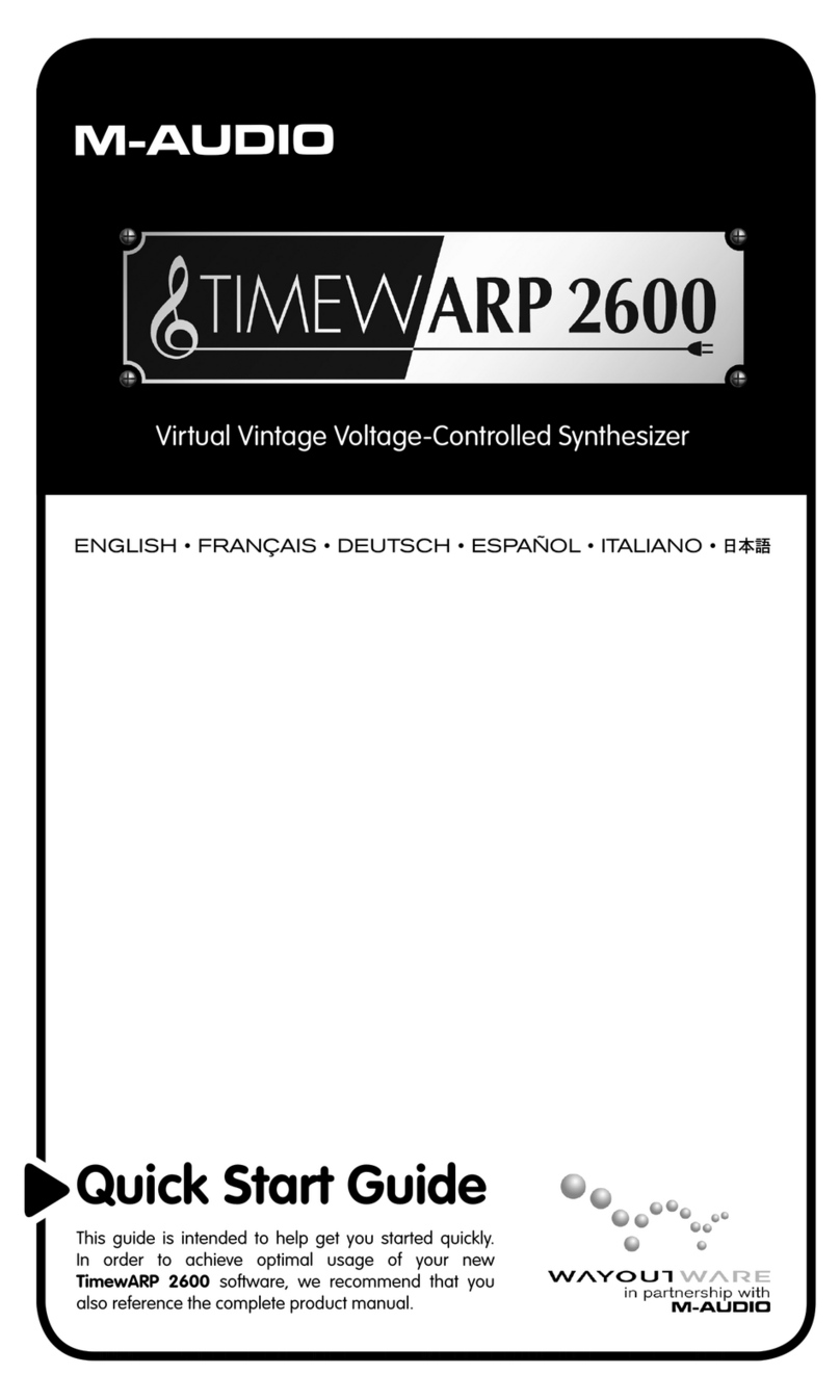 M-Audio Wayoutware TimewARP 2600 quick start guide