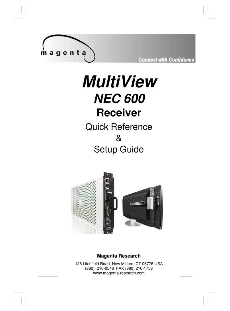 Magenta MultiView NEC 600 Quick reference & setup guide