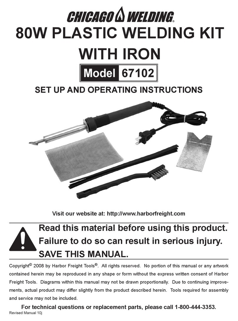 Chicago Welding 67102 Set up and operating instructions