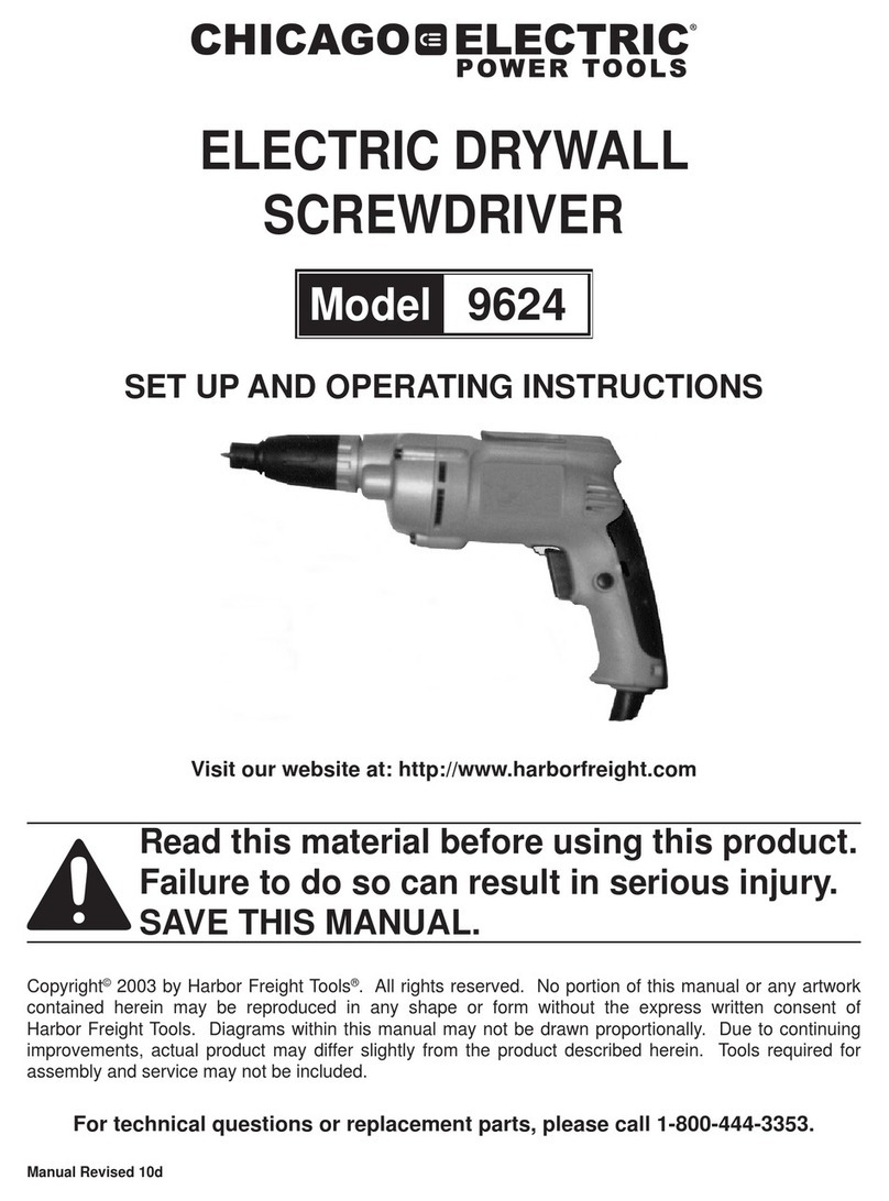Chicago Electric 9624 Set up and operating instructions