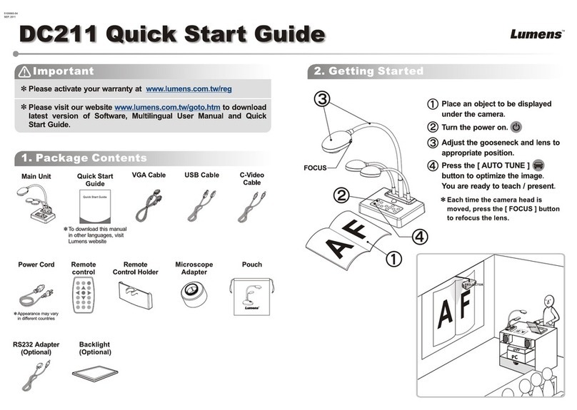 Lumens DC211 User manual