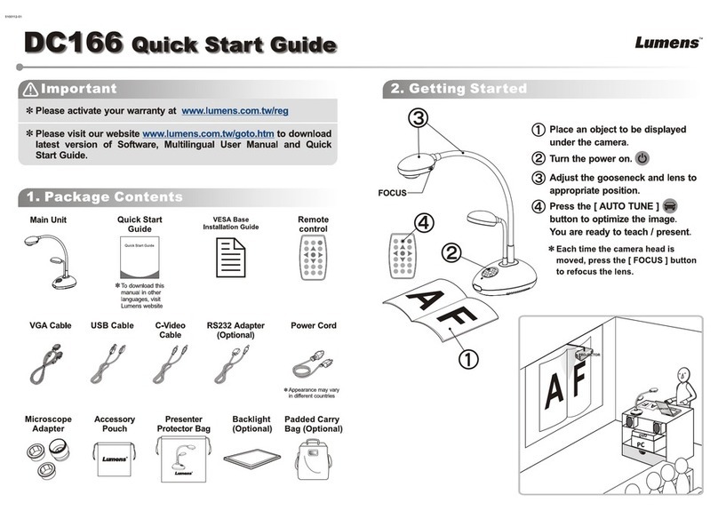 Lumens DC166 User manual