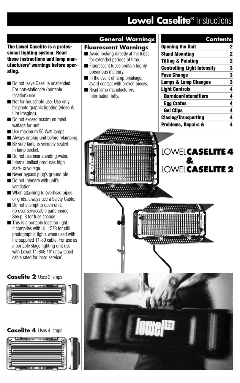 Lowel Light LOWEL CASELITE 2 instructions