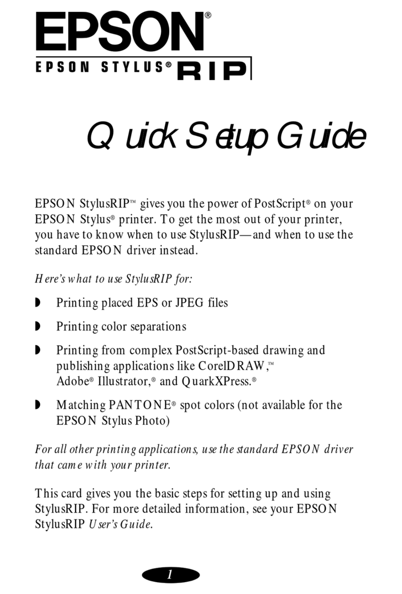 Epson Stylus RIP Quick setup guide Epson Stylus RIP Quick setup guide