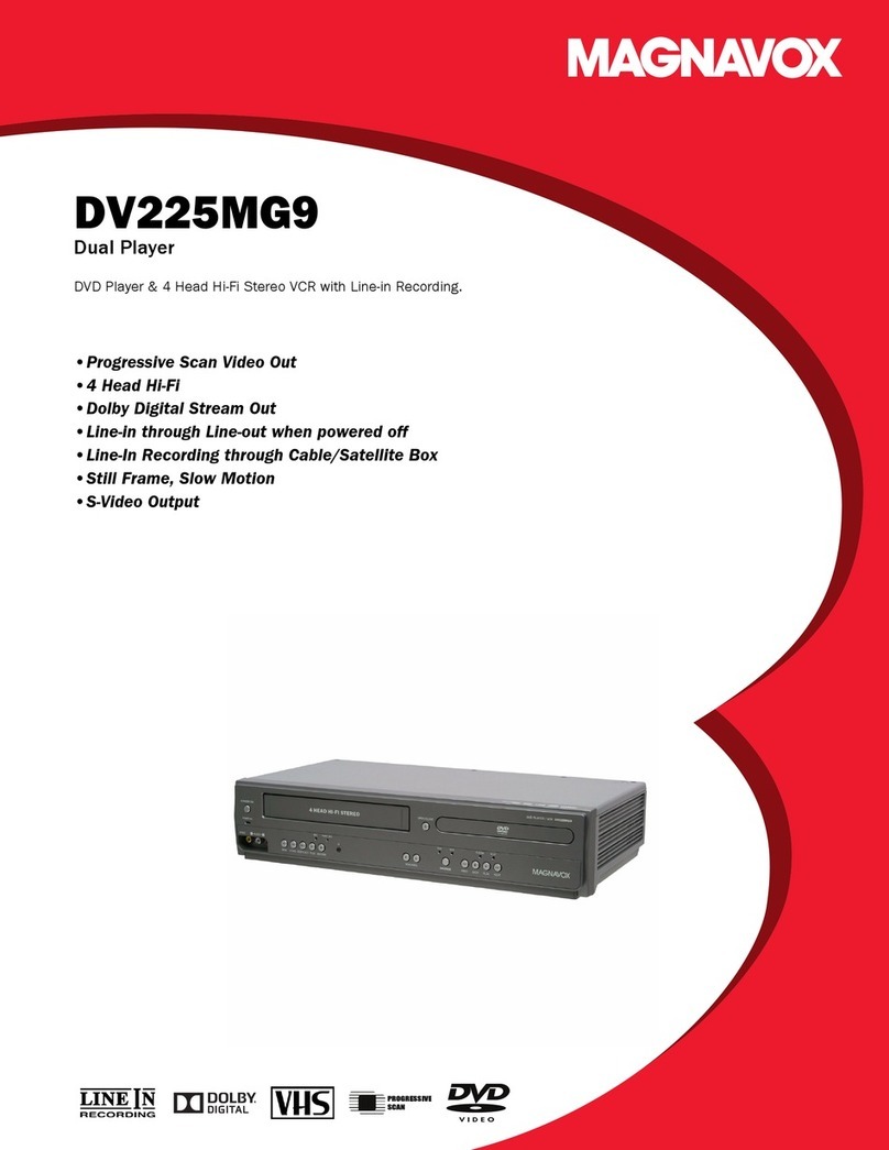 Magnavox DV225MG9 - DVD Player And 4 Head Hi-Fi Stereo... User manual