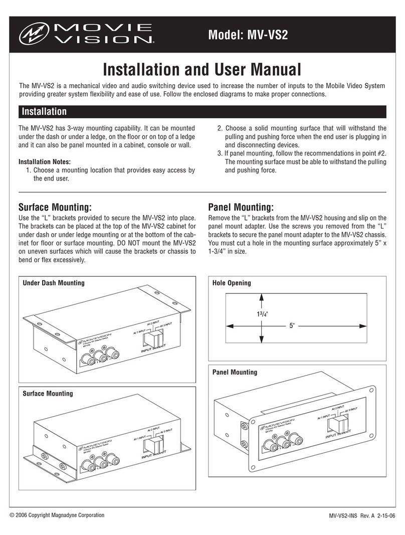 Movie Vision MV-VS2 Installation and user manual Movie Vision MV-VS2 Installation and user manual
