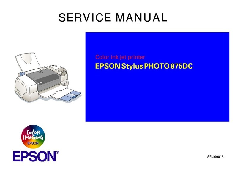 Epson 875DC - Stylus Photo Color Inkjet Printer User manual