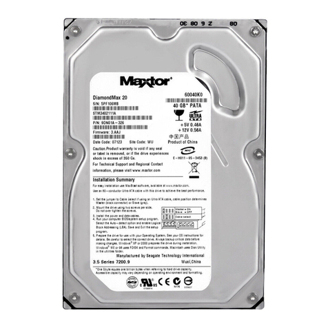 Maxtor DiamondMax 20 Serial ATA manual