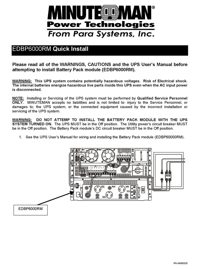 Minuteman EDBP6000RM Quick install guide