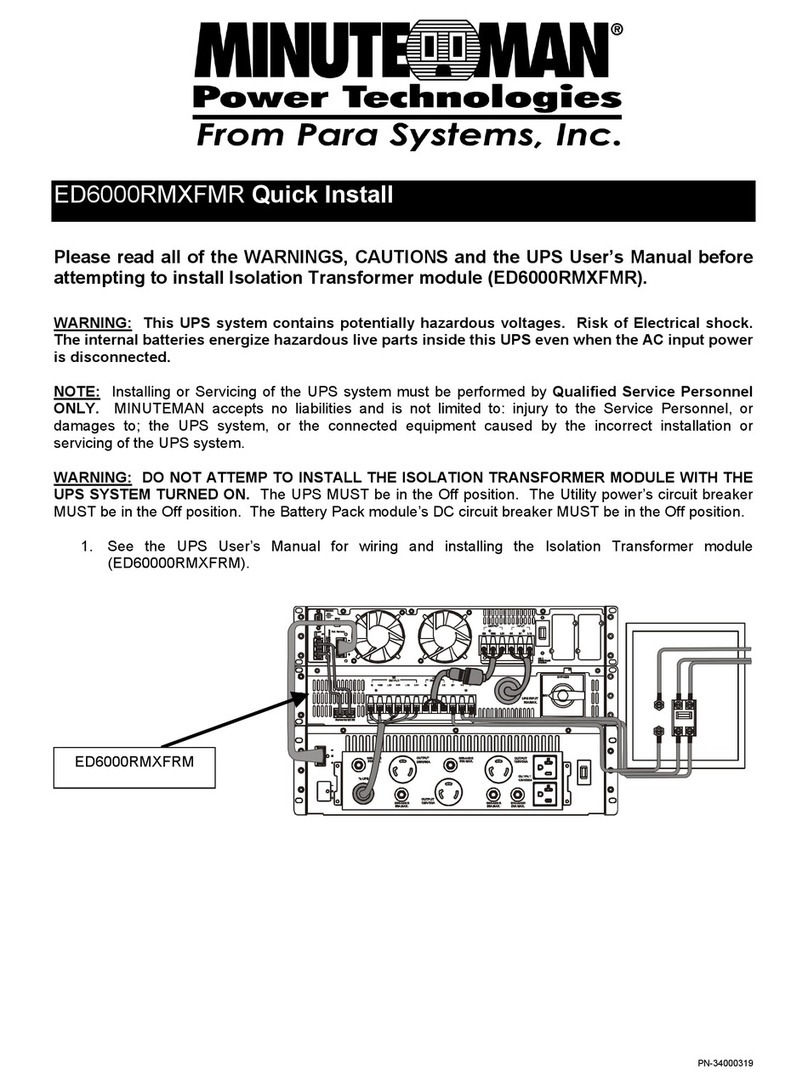 Minuteman ED6000RMXFMR User manual