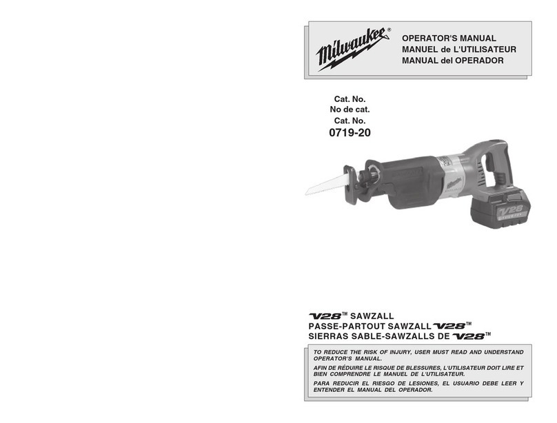Milwaukee V28 Sawzall Operator's manual