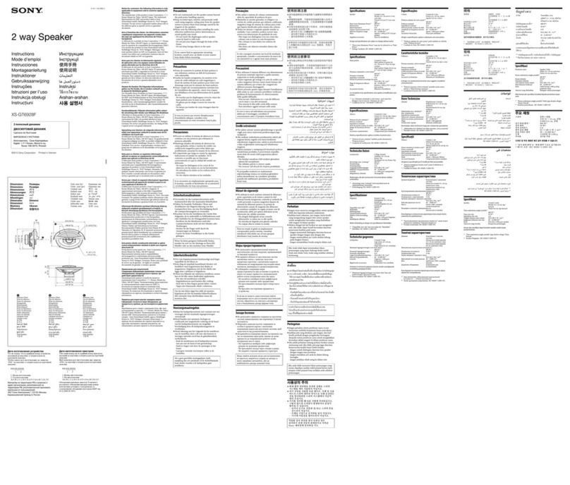 Sony XS-GT6928F instruction & operation manual
