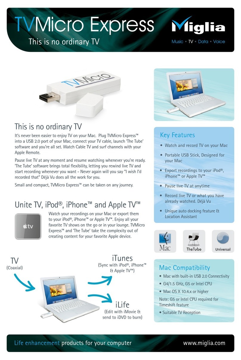 Miglia TV Micro Express Adapter Specifications