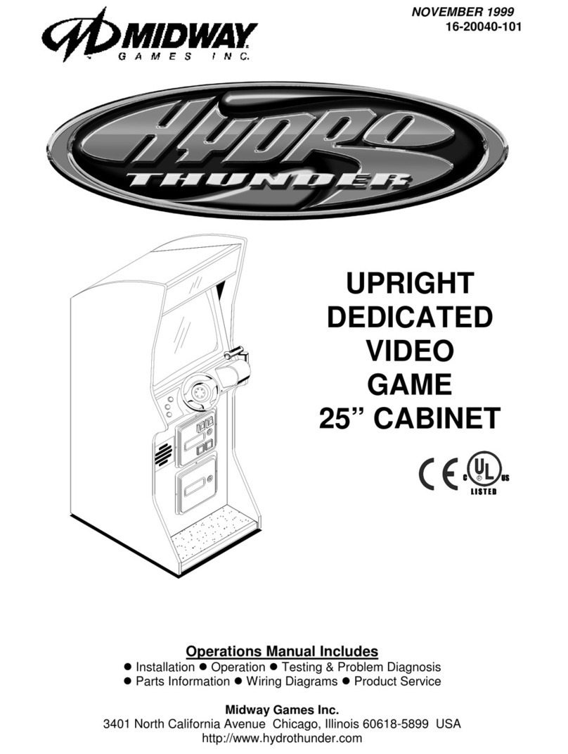 Midway Hydro Thunder UPRIGHT DEDICATED VIDEO GAME 25"... Operation manual