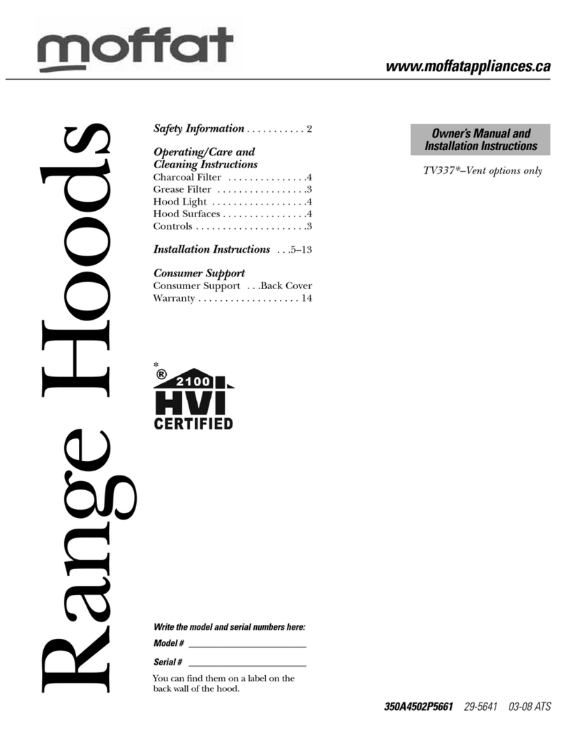 Moffat TV337 Owners and installation manual
