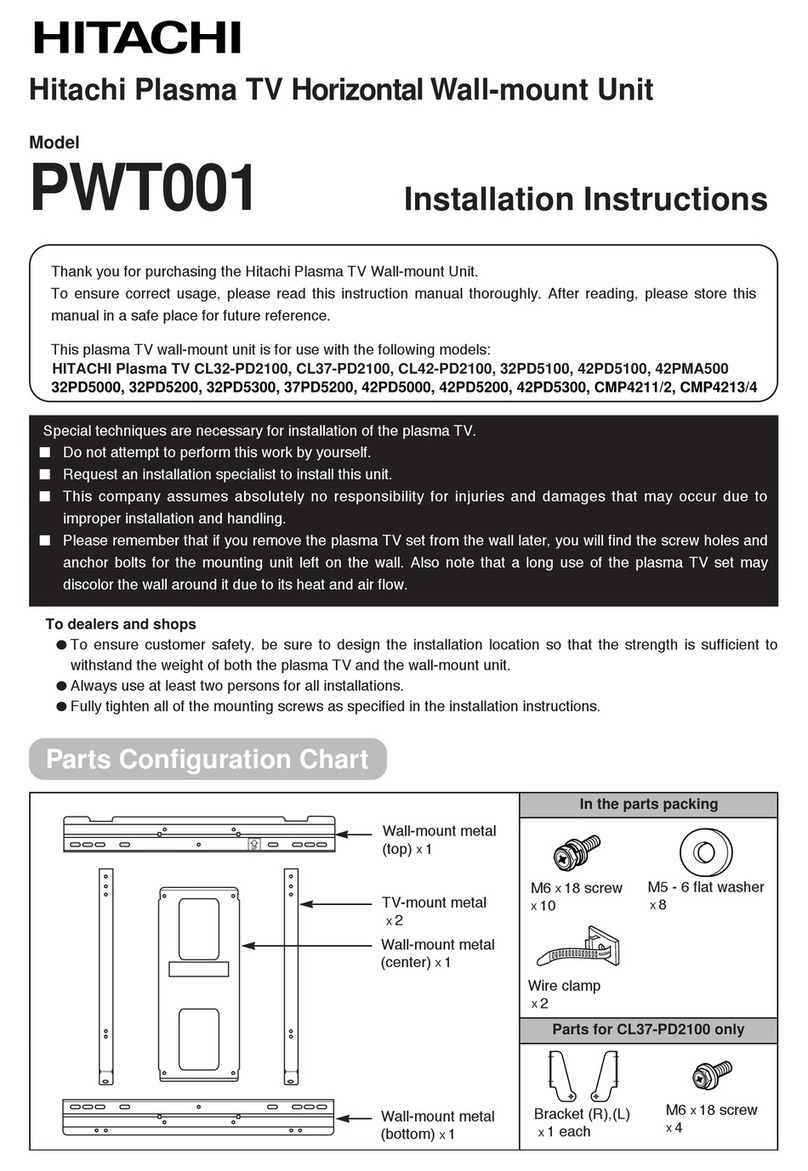 Hitachi PWT001 installation instructions