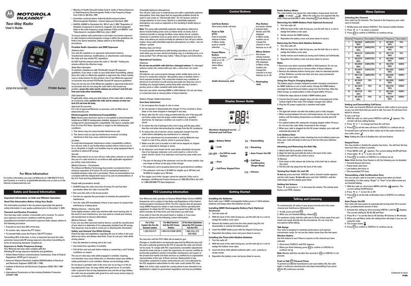 Motorola TALKABOUT FV300 series User manual