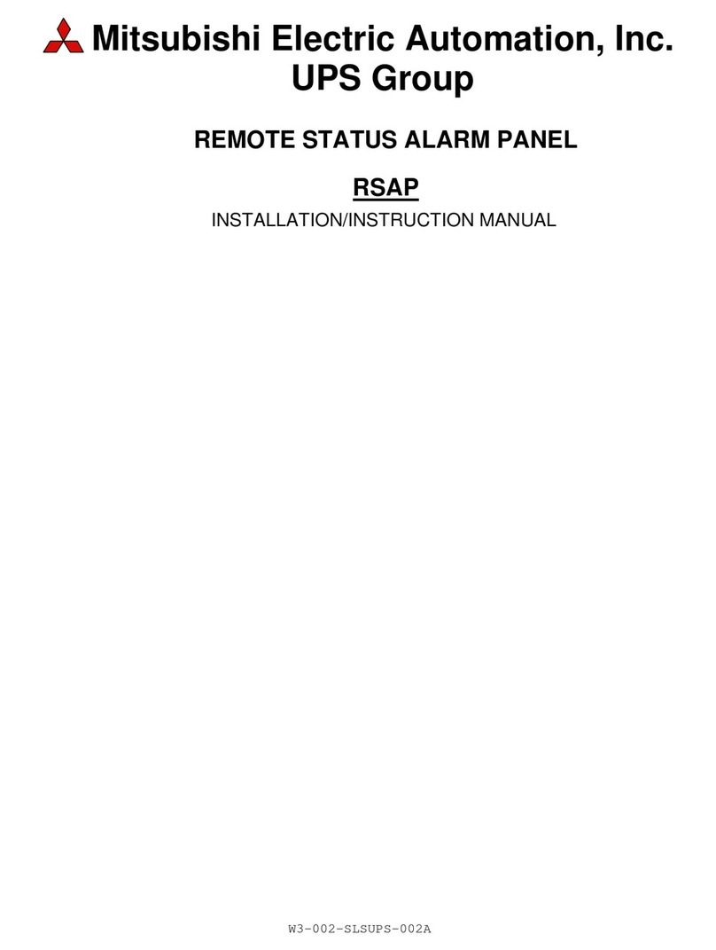 Mitsubishi Electric REMOTE STATUS ALARM PANEL instruction manual