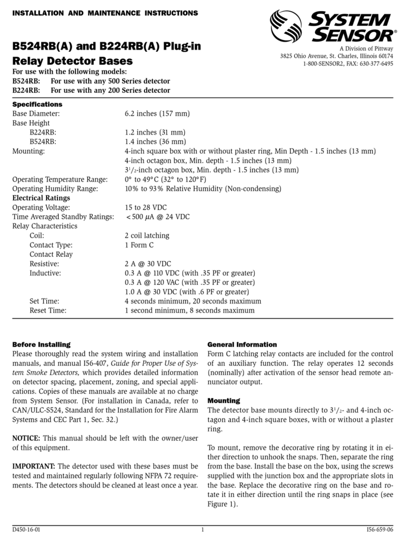 System Sensor B224RB Installation and maintenance instructions