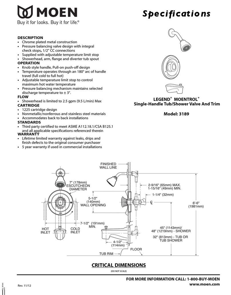 Moen LEGEND MOENTROL 3189 specification