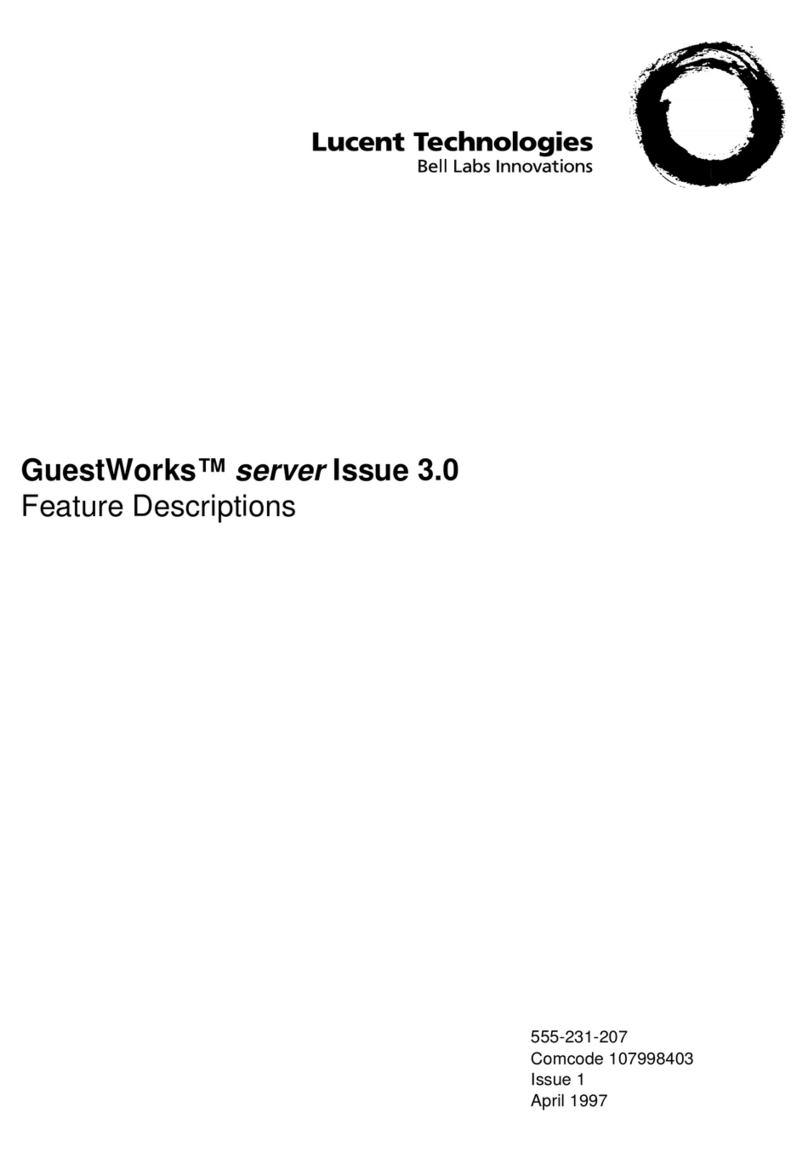 Lucent Technologies Guestworks Server server Issue 3.0 Owner's manual