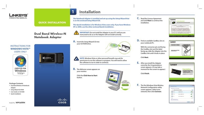 Linksys WPC600N - Ultra RangePlus Wireless-N PC Card User manual