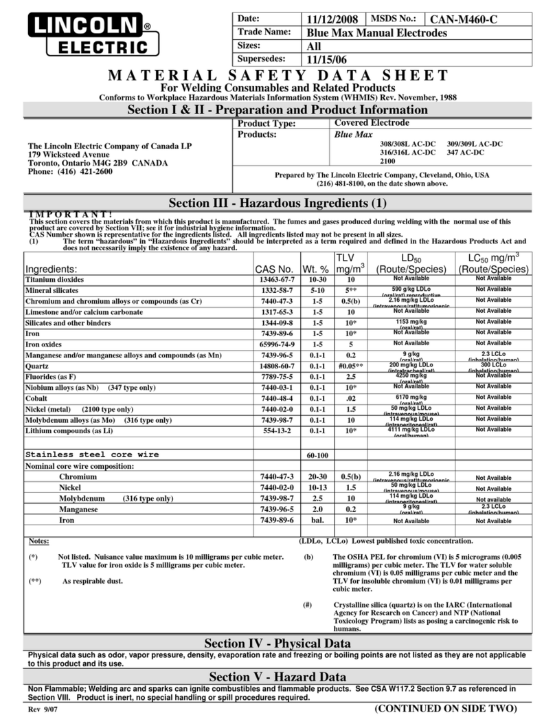 Lincoln Electric CAN-M460-C User manual