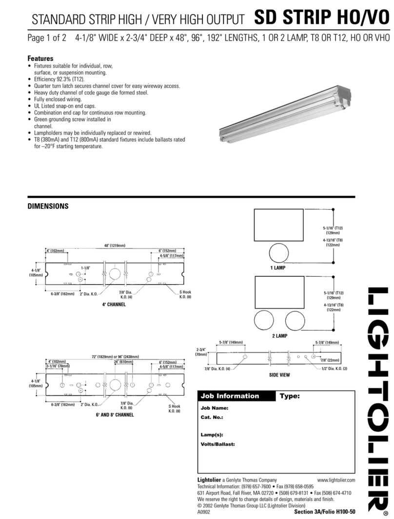 Lightolier SD STRIP HO-VO User manual