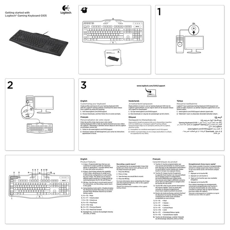 Logitech G105 User manual