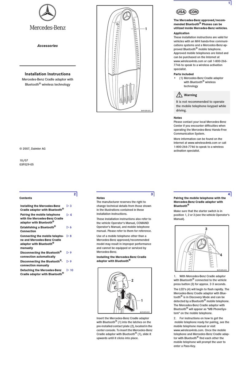 Mercedes-Benz CRADLE ADAPTOR installation instructions
