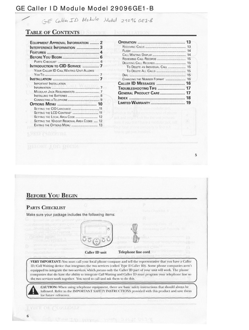 GE 29096GE1-B User manual