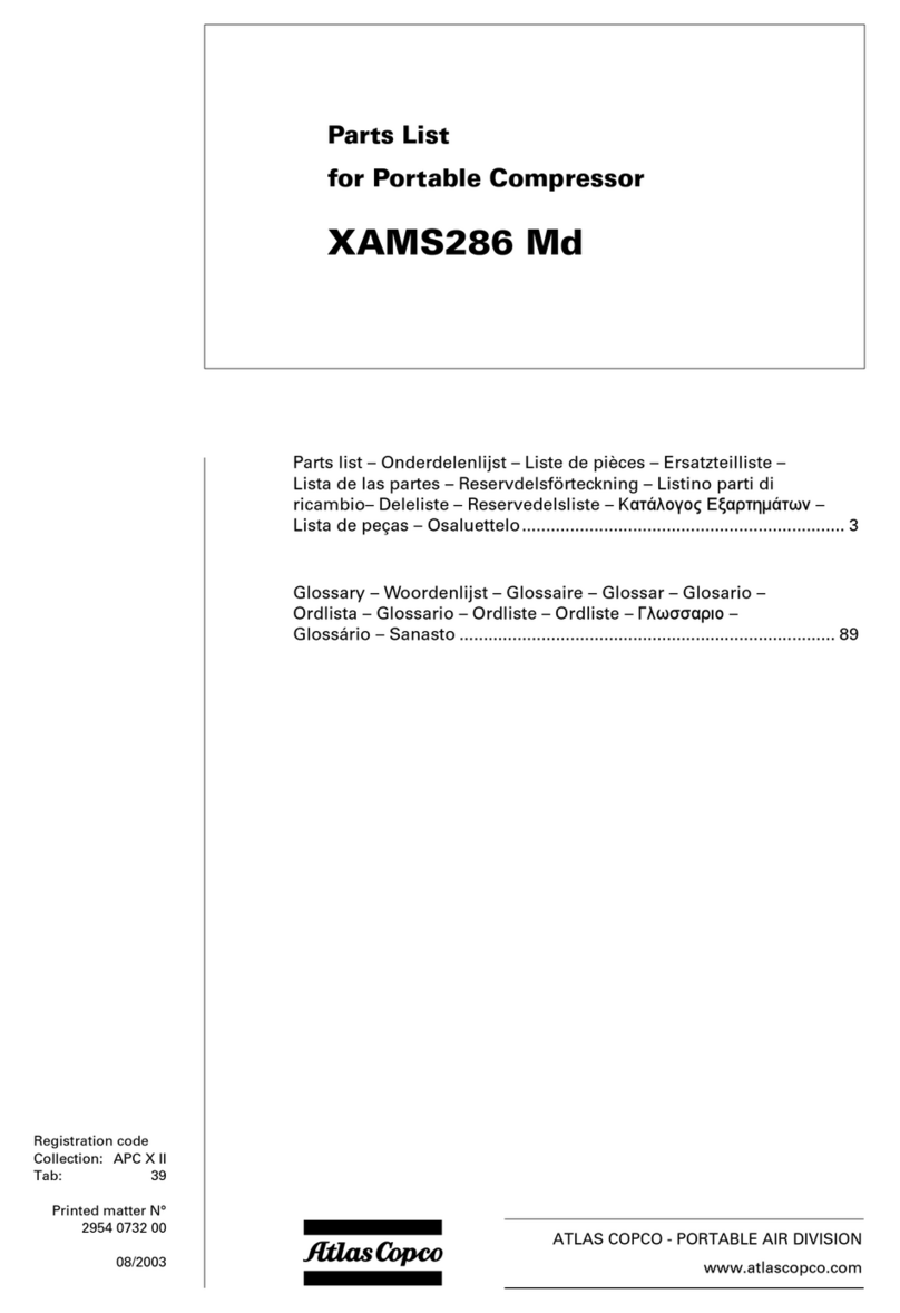 Atlas Copco XAMS286 Md parts list