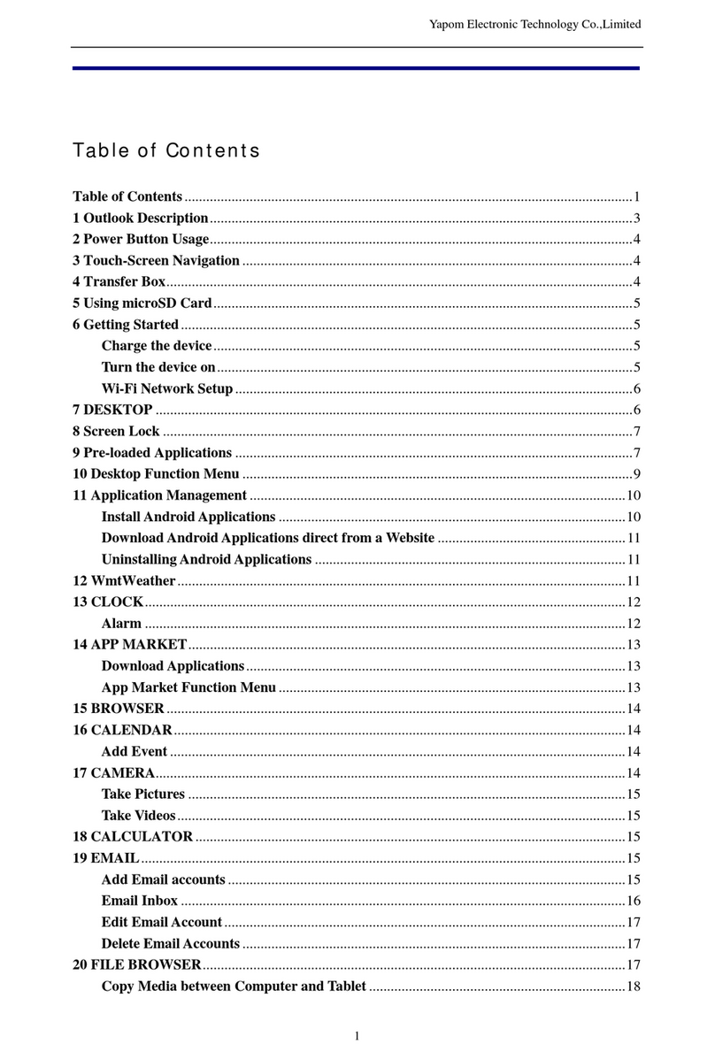 YAPOM Electronic Technology Wondermedia WM8650 user manual YAPOM Electronic Technology Wondermedia WM8650 user manual