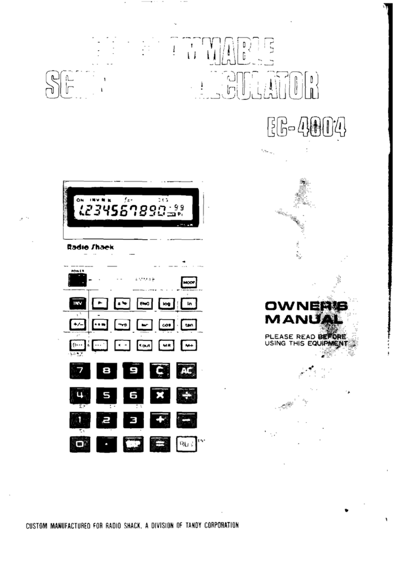 Radio Shack EC-4004 owner's manual