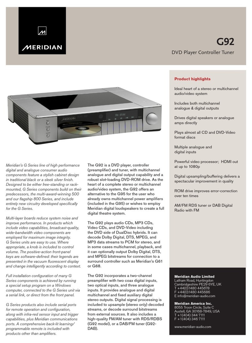 Meridian G92 user manual