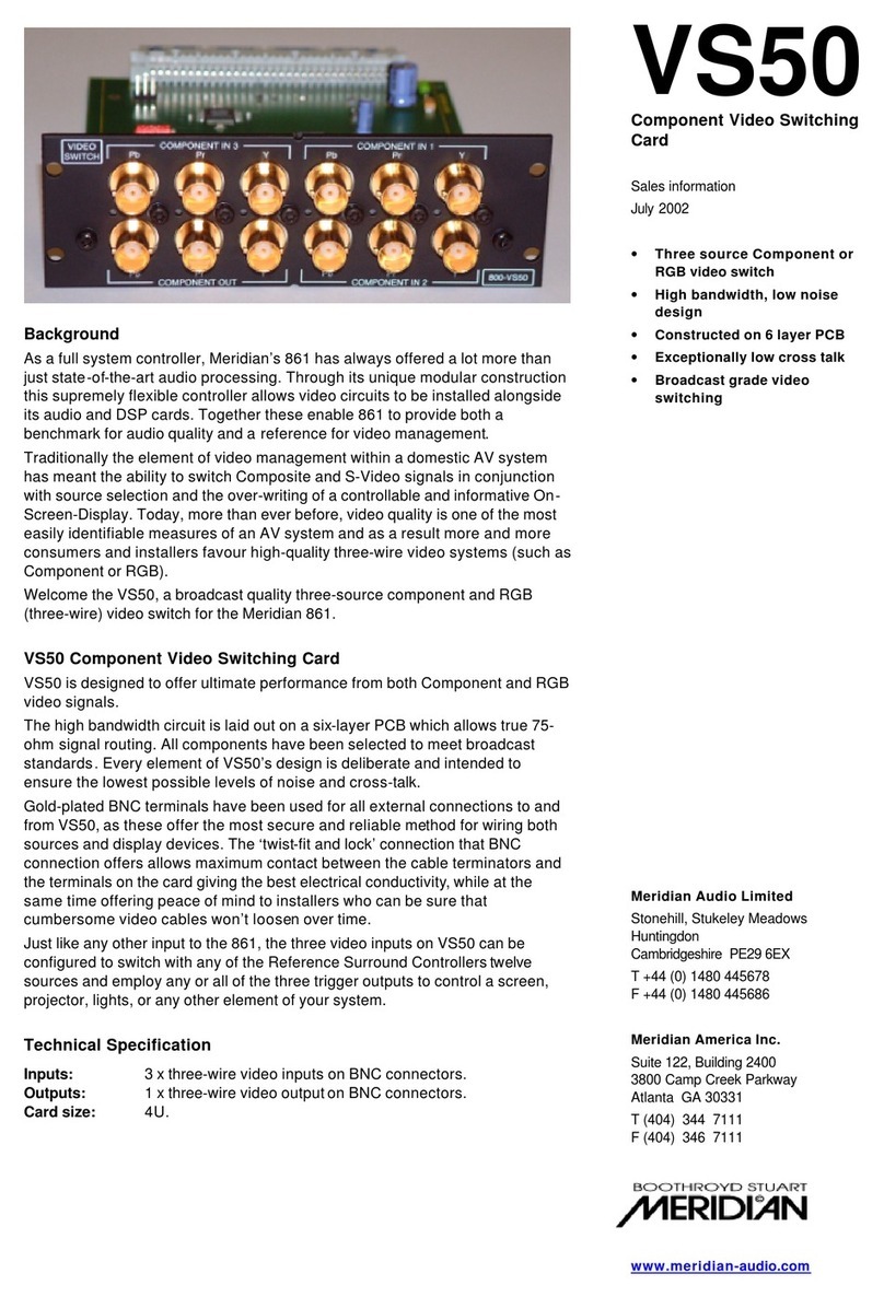 Meridian VS50 instruction sheet
