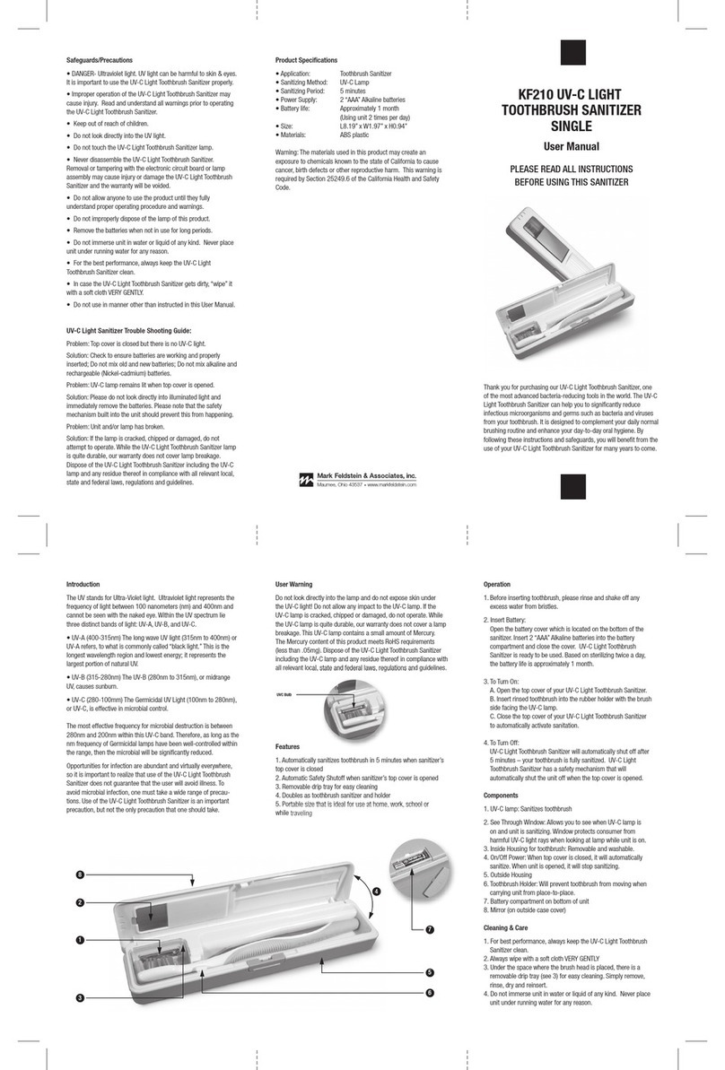 Mark Feldstein & Associates KF210 UV-C user manual