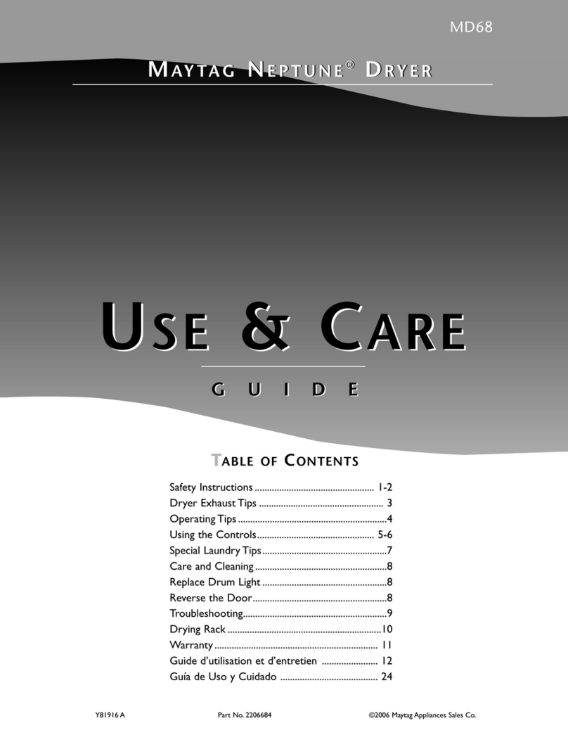Maytag NEPTUNE MD68 Use & care guide