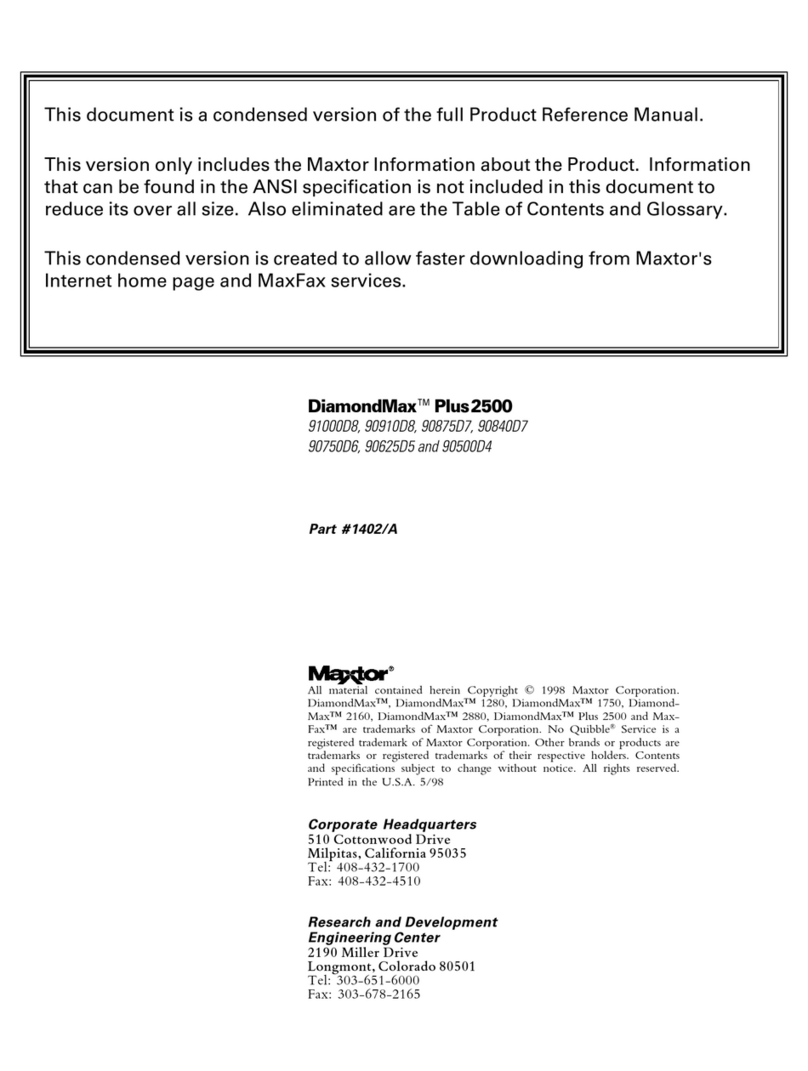 Maxtor DiamondMax Plus 2500 Reference manual