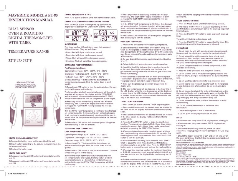 Maverick ET-85 instruction manual