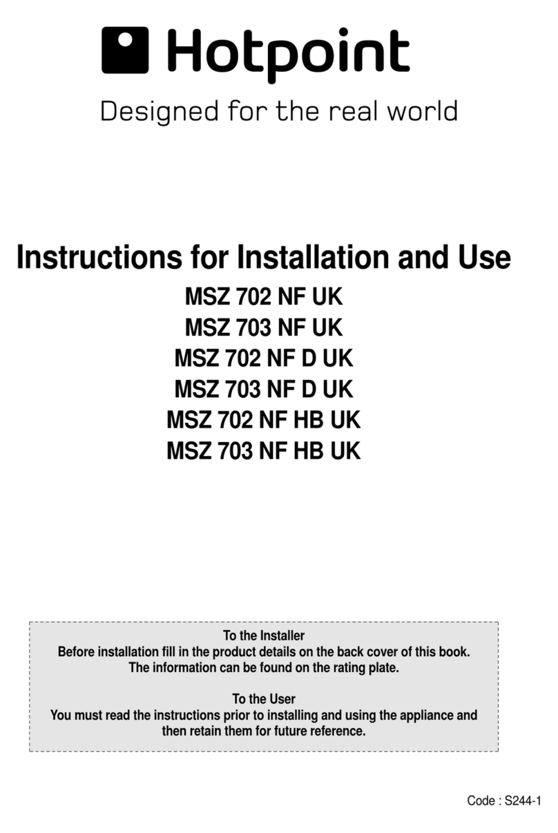 Hotpoint MSZ 702 NF HB UK Instructions for  and use User manual